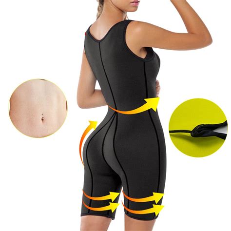Women Neoprene Sauna Suit Full Body Shaper Ultra Sweat Fitness Yoga Bodysuit Sale