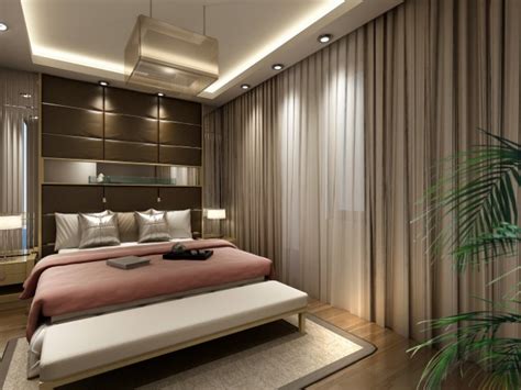 Today's modern bedroom include many innovative color schemes and distinct geometric patterns and shapes. master bedroom with pink, white and brown color scheme