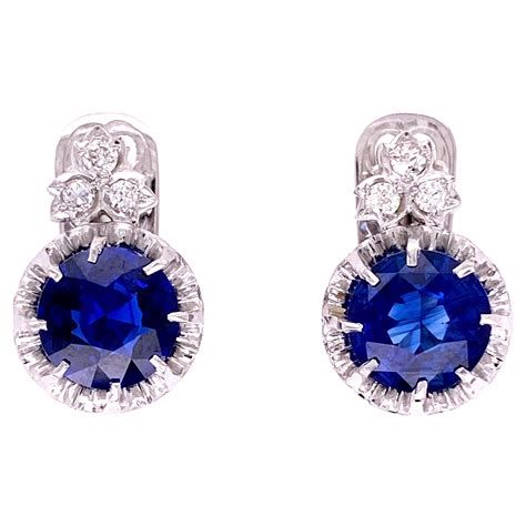 Art Deco Sapphire Diamond Platinum Drop Earrings For Sale At Stdibs