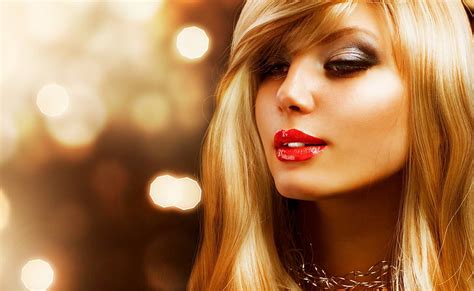 Women Long Hair Red Lipstick Model Anna Subbotina Hd Wallpaper