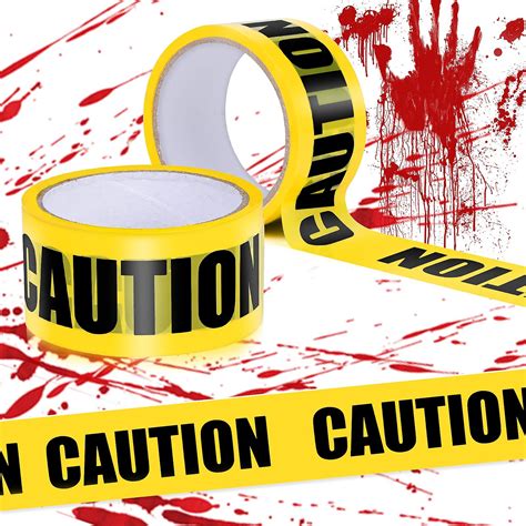Halloween Caution Tape Warning Hazard Barrier Yellow Tape For Zombie