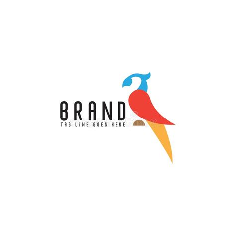 Simple Abstract Parrot Logo Design Colorful Bird Vector Icon Symbol