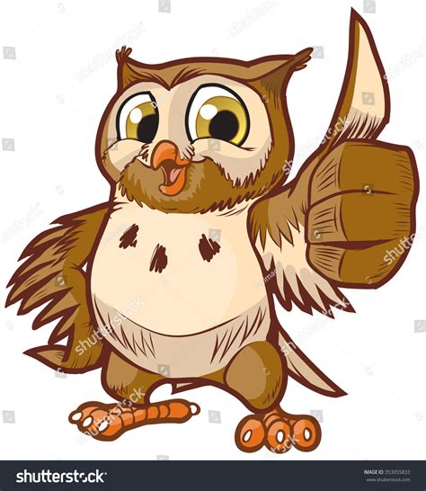 Happy Cartoon Horned Owl