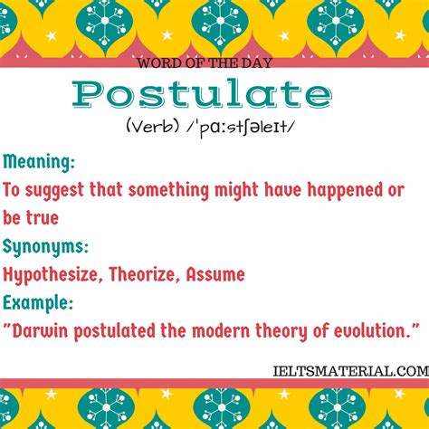 Postulate Word Of The Day For Ielts Speaking And Writing