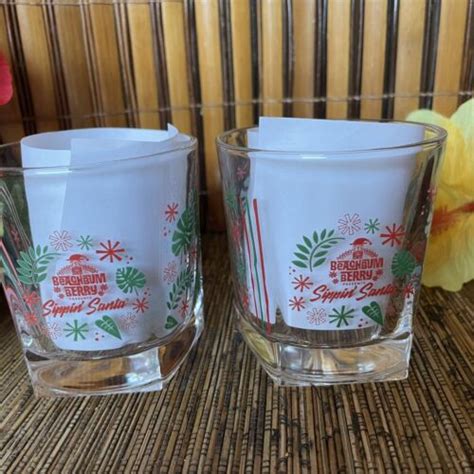 Sippin Santa Tiki Beachbum Berry Double Rocks Glasses Christmas