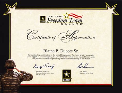 Certificate Templates Blank Army Certificate Of