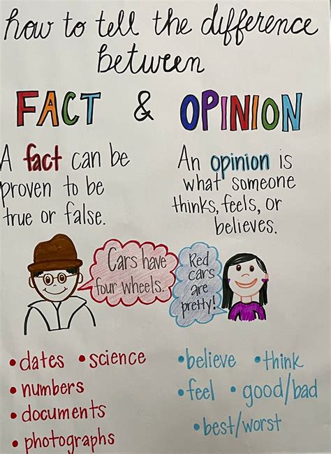 Fact And Opinion Anchor Chart Made To Order Anchor Charts Etsy