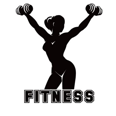 Physical Fitness Fitness Centre Silhouette Slim Woman Holding A