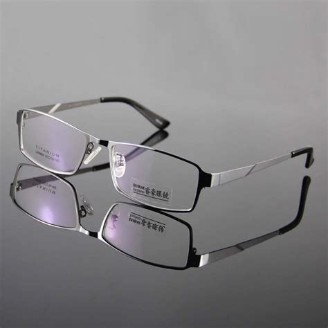 buy new pure titanium eyeglasses frame fashion men glasses super light