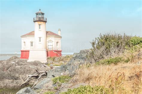 The Historic Coquille River Lighthouse Bandon Oregon Usa Stock Image