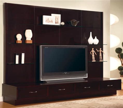 Modern Flat Panel Tv Wall Mount Unit Stand Cappuccino Entertainment