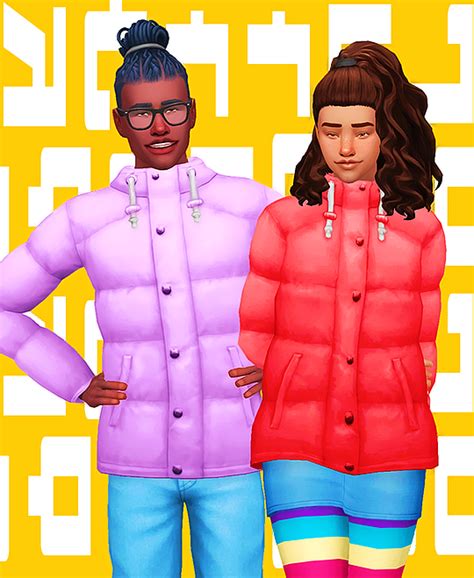 Puffer Jacket Recolour Sims 4 Sims Sims Cc