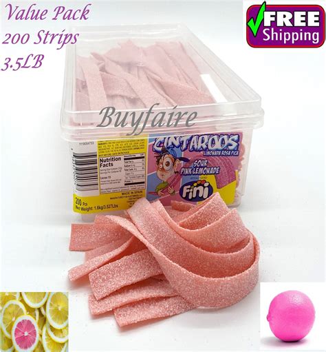 Sour Gummies Strips Pink Lemonade Candy Belts 200pcs 3.5LB ...