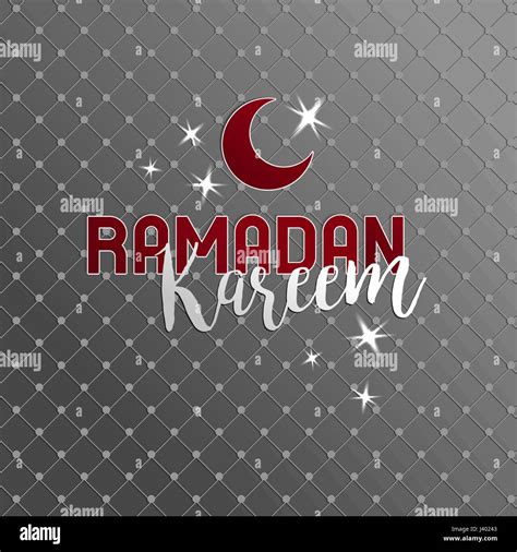 Ramadan Kareem Rotulación Media Luna De Color Rojo Y Blanco El