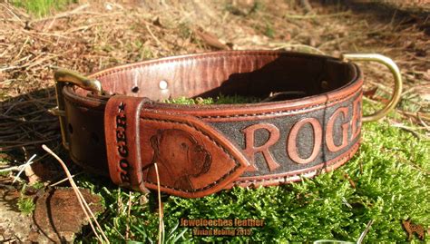 My Handmade Leather Dog Collar Of Natural Tanned Leather By Jeweleeches