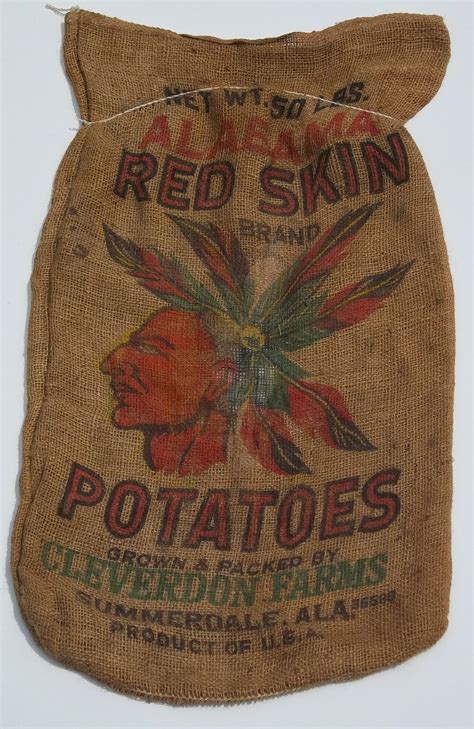 Set Of 5 Vintage Burlap Potato Sacks In Good Usable Condition