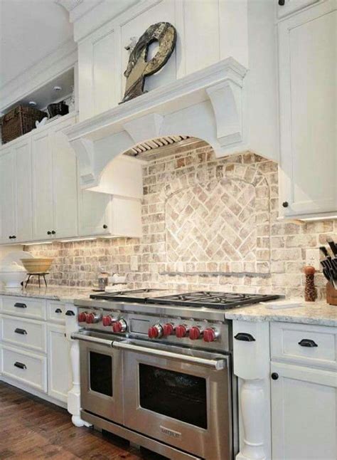 Love This Brick Backsplash Luxury Kitchen Design Country Kitchen