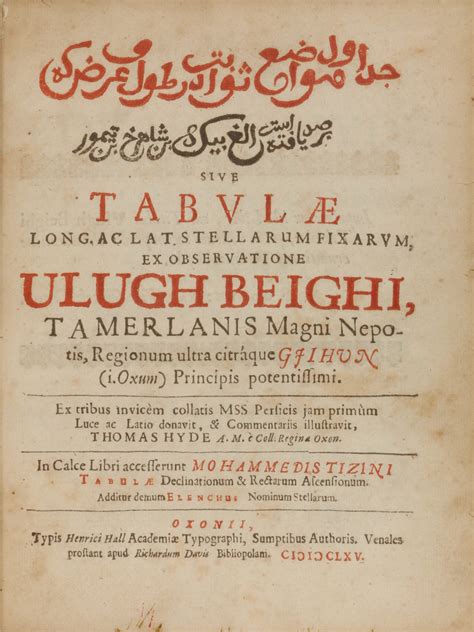 Ulugh Beg And His Contributions To Late Islamic Astronomy Star Catalogue