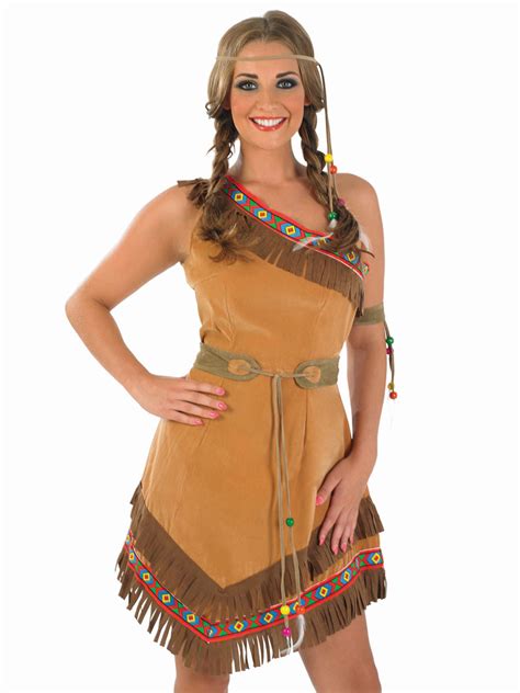 Deluxe Sexy Indian Squaw Ladies Fancy Dress Costume Party Outfit Uk Size 8 26