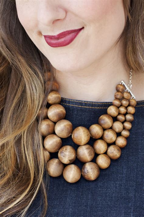 Chunky Wooden Bead Statement Necklace A Beautiful Mess