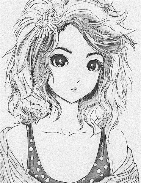 Short Hair Girl Drawing Anime Wavy Haircut