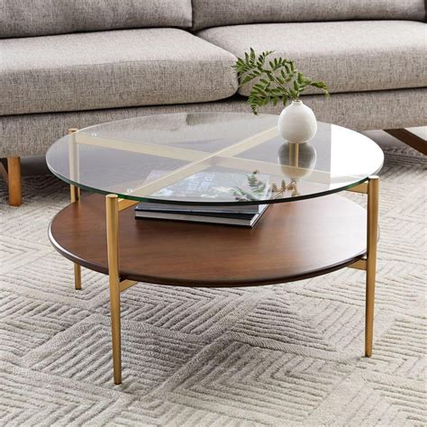 A wide variety of antique round coffee table options are available to you, such as general use, design style, and material. Mid-Century Art Display Round Coffee Table | west elm ...
