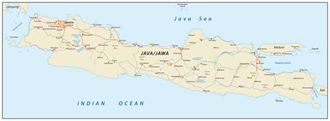 Top 10 punto medio noticias yogyakarta bali map. Vector Road Map Of The Indonesian Island Java Stock Illustration - Download Image Now - iStock