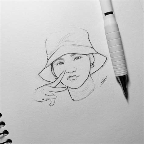 Suga Bts Bts Drawings Kpop Drawings Easy Drawings Sketches