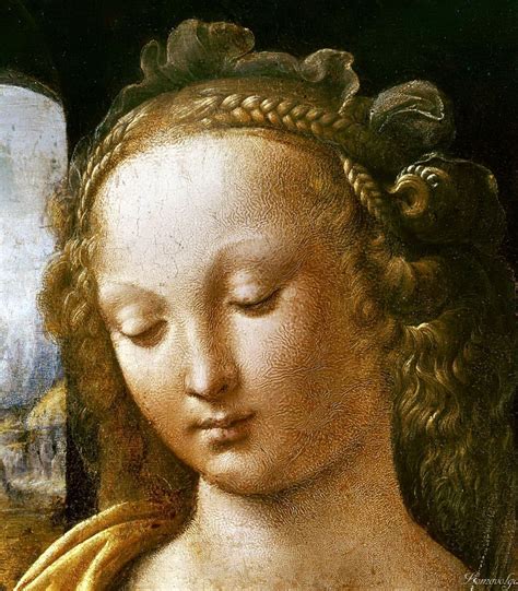 Leonardo Da Vinci Madonna of the Carnation detail Resim Ünlüler Desenler