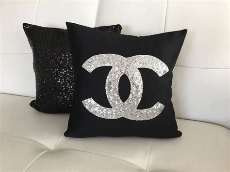 Set Of 2 Chanel Pillowpillow Cover Sequins Pillow Silver Gold Black