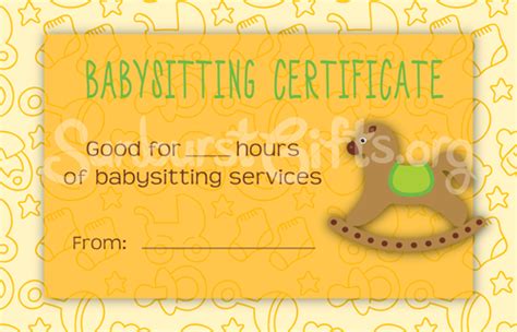 One hour of babysitting will cost you 15 €. For Mommies Everywhere | Babysitting Certificates - Thoughtful Gifts | Sunburst GiftsThoughtful ...
