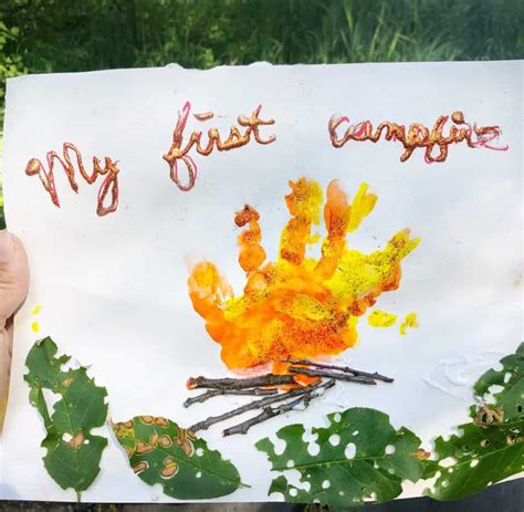 Hand Print Campfire Craft A Camping Keepsake The Crazy Outdoor Mama