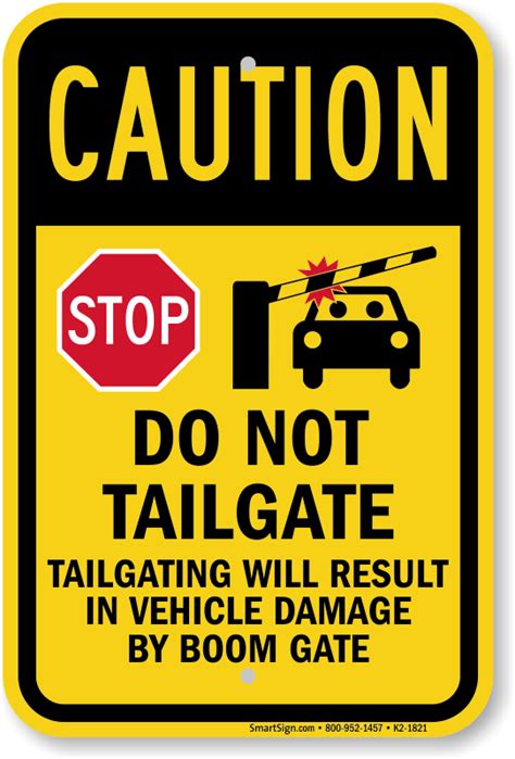 Stop Tailgating Result In Vehicle Damage Sign Sku K2 1821