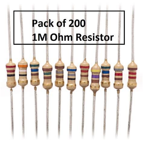 Pack Of 200 1m Ohm Resistor 1mohm 14w