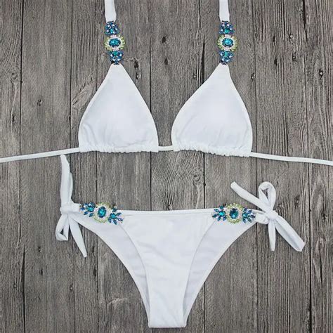 2018 new sexy diamond bikini set two pieces swimsuit female swimwear women bikini halter bathing