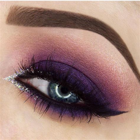 Gorgeous Purple Smokey Eye Paired With Winged Liner And Irridescent