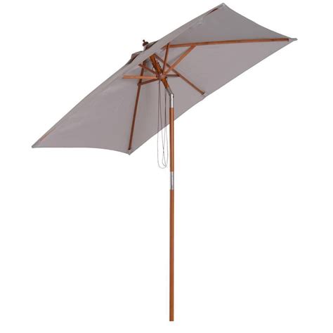 Parasol Rectangulaire Inclinable Bois Polyester Haute Densité 2l X 15l