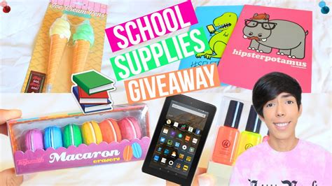 Back To School Supplies Haul 2016 Giveaway Youtube