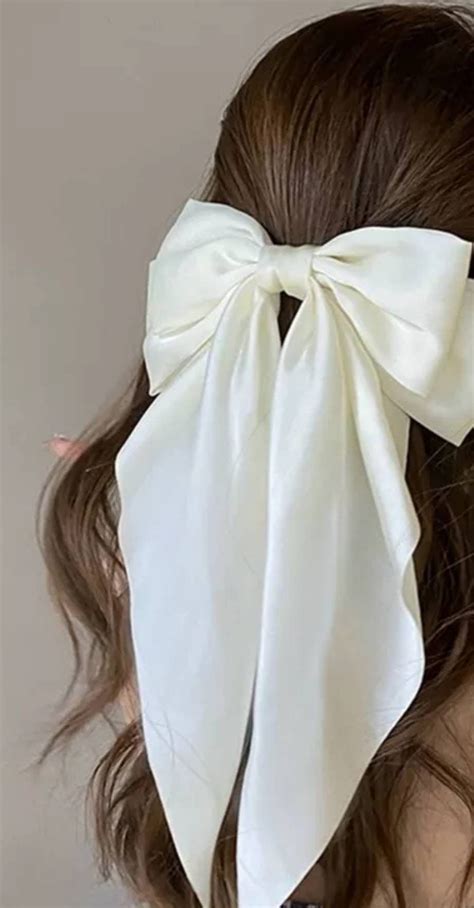 high quality satin bow barrette beautiful high quality item with long tail large single clasp