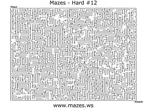 Hard Printable Mazes