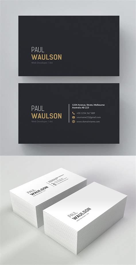 25 Minimal Clean Business Cards Psd Templates Design Graphic