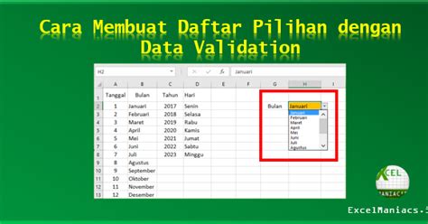 Cara Membuat Daftar Pilihan Data Excel