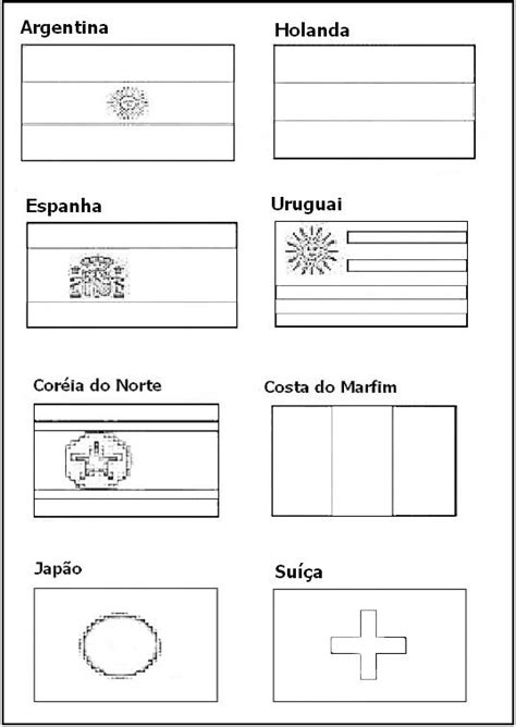 Classe De Boas Novas Bandeiras Dos Paises Para Pintar Copa Do Mundo Bandeira Para Colorir