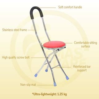 Kuliyah maghrib surau hj adam, kg bukit tumbuh, kuala terengganu 18 september 2018 *channel rasmi ustaz azhar idrus (uai). Stainless Steel 4 Legs Folding Cane With Seat Tongkat ...