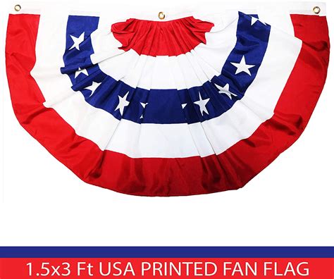 G128 Usa Pleated Fan Flag 15x3 Feet American Usa Bunting Decoration