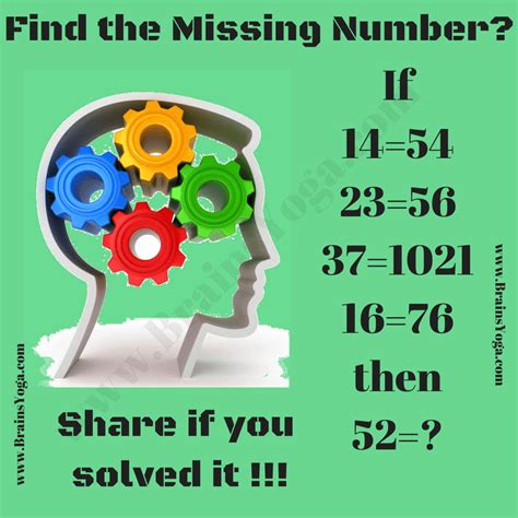 Missing Number Math Logic Puzzle With Answer