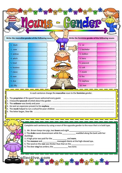 NOUNS AND GENDER | Nouns gender, Nouns, Gender words