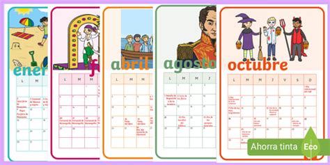 Calendario Con Efemérides Y Festivos Twinkl Colombia