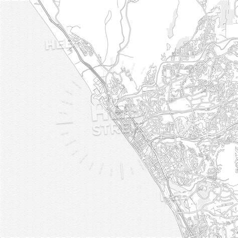 Bright Outlined Vector Map Of Oceanside California USA This Printable Map Was Created For