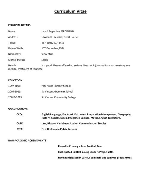 Curriculum Vitae Format Pdf The Best Latest Professional Cv Format